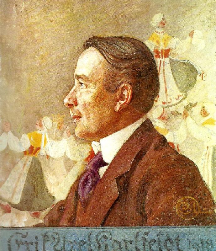 Carl Larsson portratt av dr erik axel karlfeldt